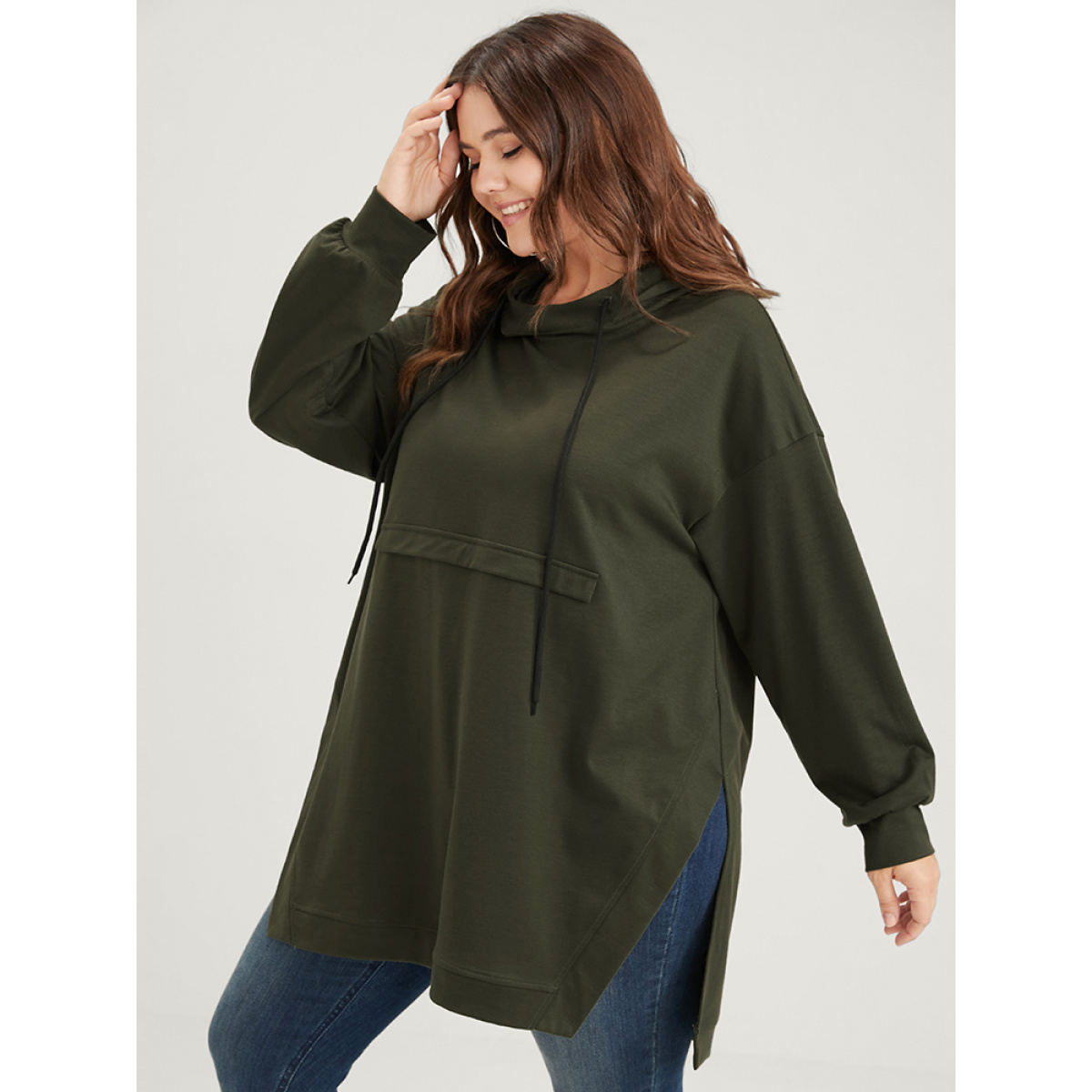 Plus Size Solid Split Hem Drawstring Hooded Sweatshirt Women ArmyGreen Casual Drawstring Loose Hooded Dailywear Sweatshirts BloomChic
Plus Size Solid Split Hem Drawstring Hooded Sweatshirt Women ArmyGreen Casual Drawstring Loose Hooded Dailywear Sweatshirts BloomChic