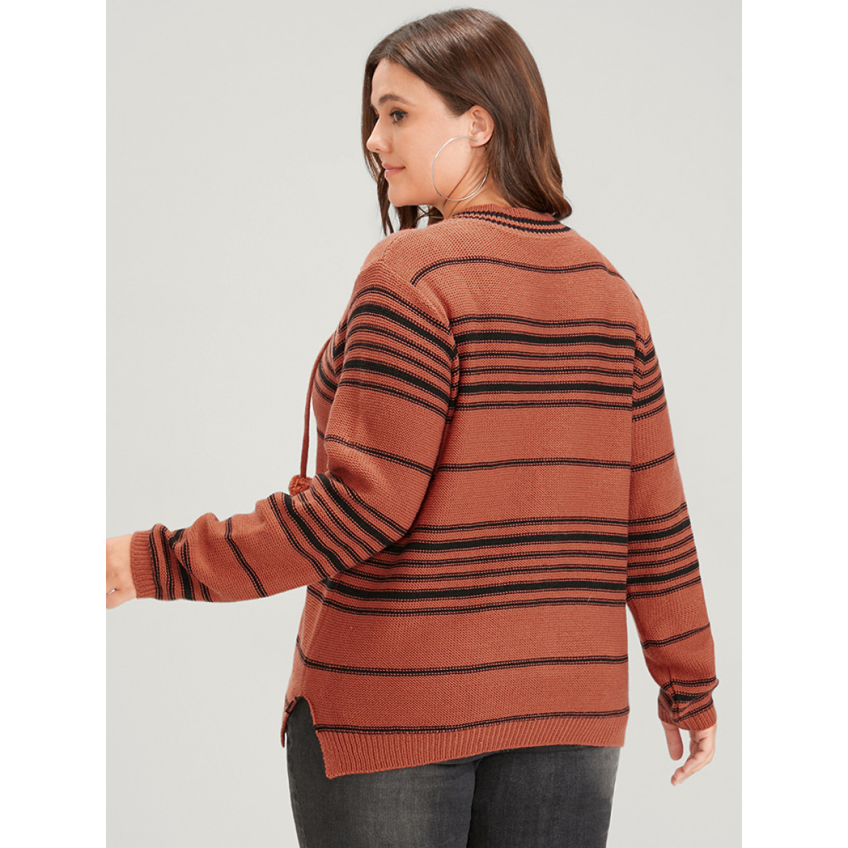 Plus Size Striped Contrast Pointelle Knit Ties V Neck Knit Top OrangeRed Women Casual Long Sleeve V-neck Dailywear Pullovers BloomChic
Plus Size Striped Contrast Pointelle Knit Ties V Neck Knit Top OrangeRed Women Casual Long Sleeve V-neck Dailywear Pullovers BloomChic