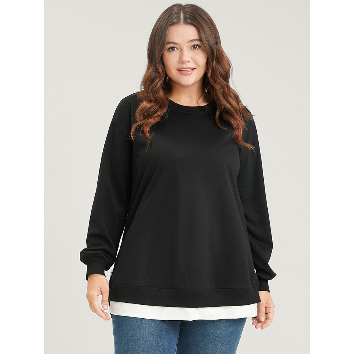 Plus Size Solid Contrast Zipper Side Lantern Sleeve Sweatshirt Women Black Casual Contrast Round Neck Dailywear Sweatshirts BloomChic
Plus Size Solid Contrast Zipper Side Lantern Sleeve Sweatshirt Women Black Casual Contrast Round Neck Dailywear Sweatshirts BloomChic