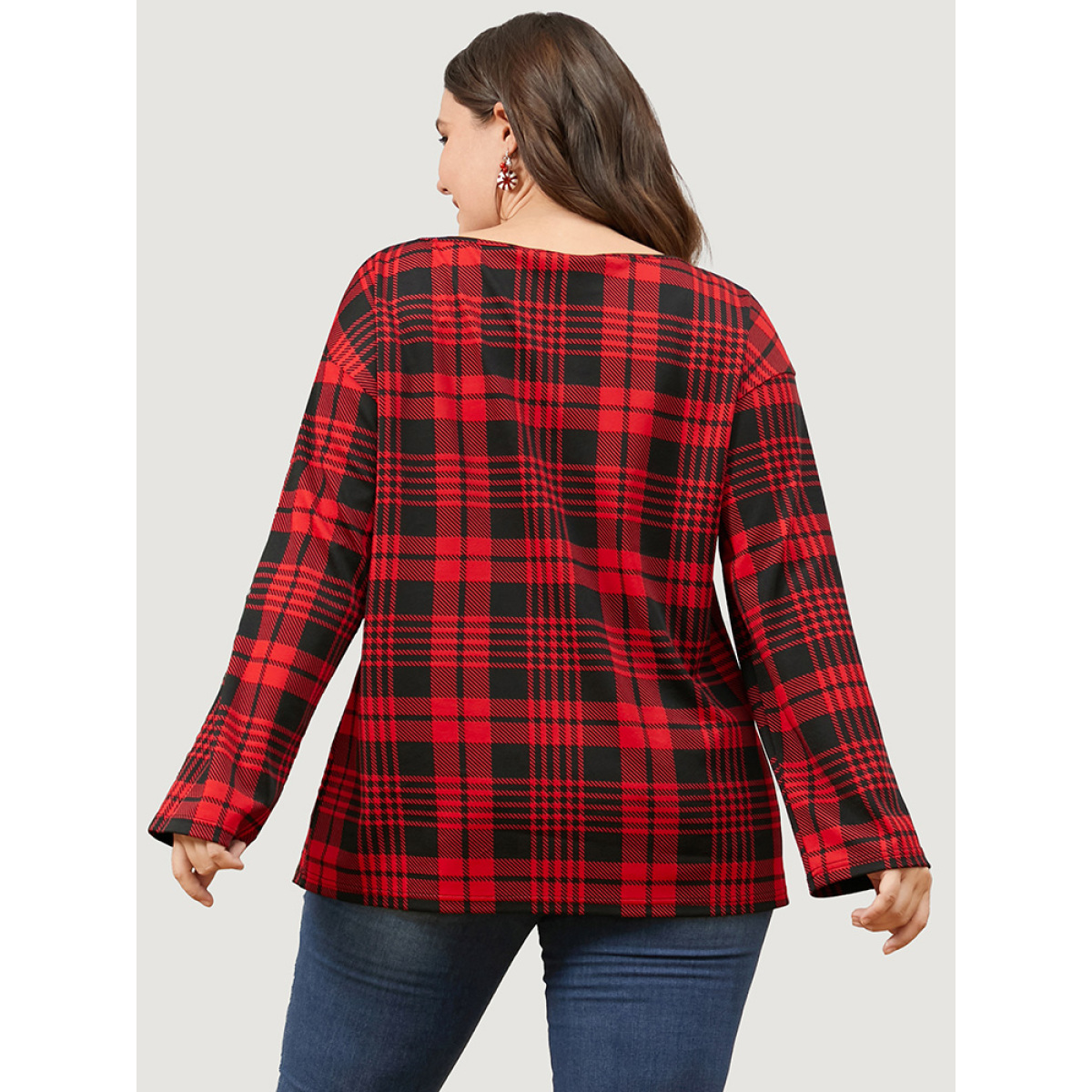 Plus Size Plaid Round Neck Bell Sleeve Sweatshirt Women Scarlet Elegant Round Neck Dailywear Sweatshirts BloomChic
Plus Size Plaid Round Neck Bell Sleeve Sweatshirt Women Scarlet Elegant Round Neck Dailywear Sweatshirts BloomChic