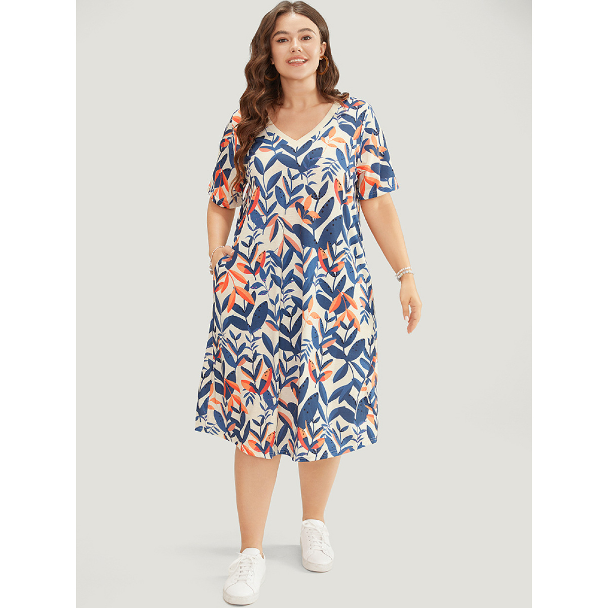 Plus Size Plant Print Pocket V Neck Ruffle Midi Dress Multicolor Women Casual Pocket V-neck Short sleeve Curvy Midi Dress BloomChic
Plus Size Plant Print Pocket V Neck Ruffle Midi Dress Multicolor Women Casual Pocket V-neck Short sleeve Curvy Midi Dress BloomChic