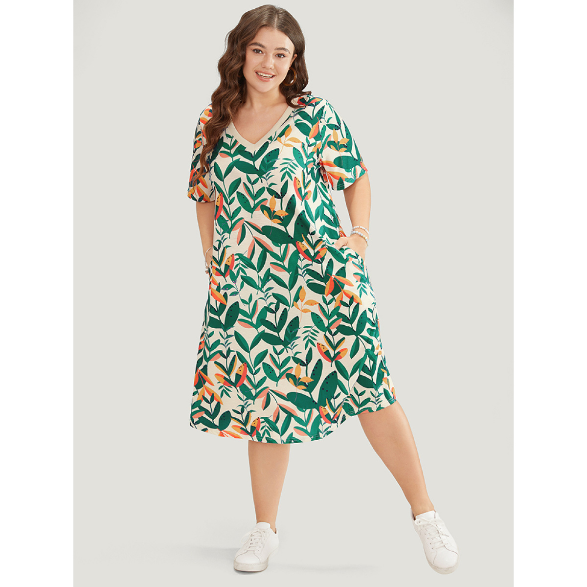 Plus Size Plant Print Pocket V Neck Ruffle Midi Dress Green Women Casual Pocket V-neck Short sleeve Curvy Midi Dress BloomChic
Plus Size Plant Print Pocket V Neck Ruffle Midi Dress Green Women Casual Pocket V-neck Short sleeve Curvy Midi Dress BloomChic