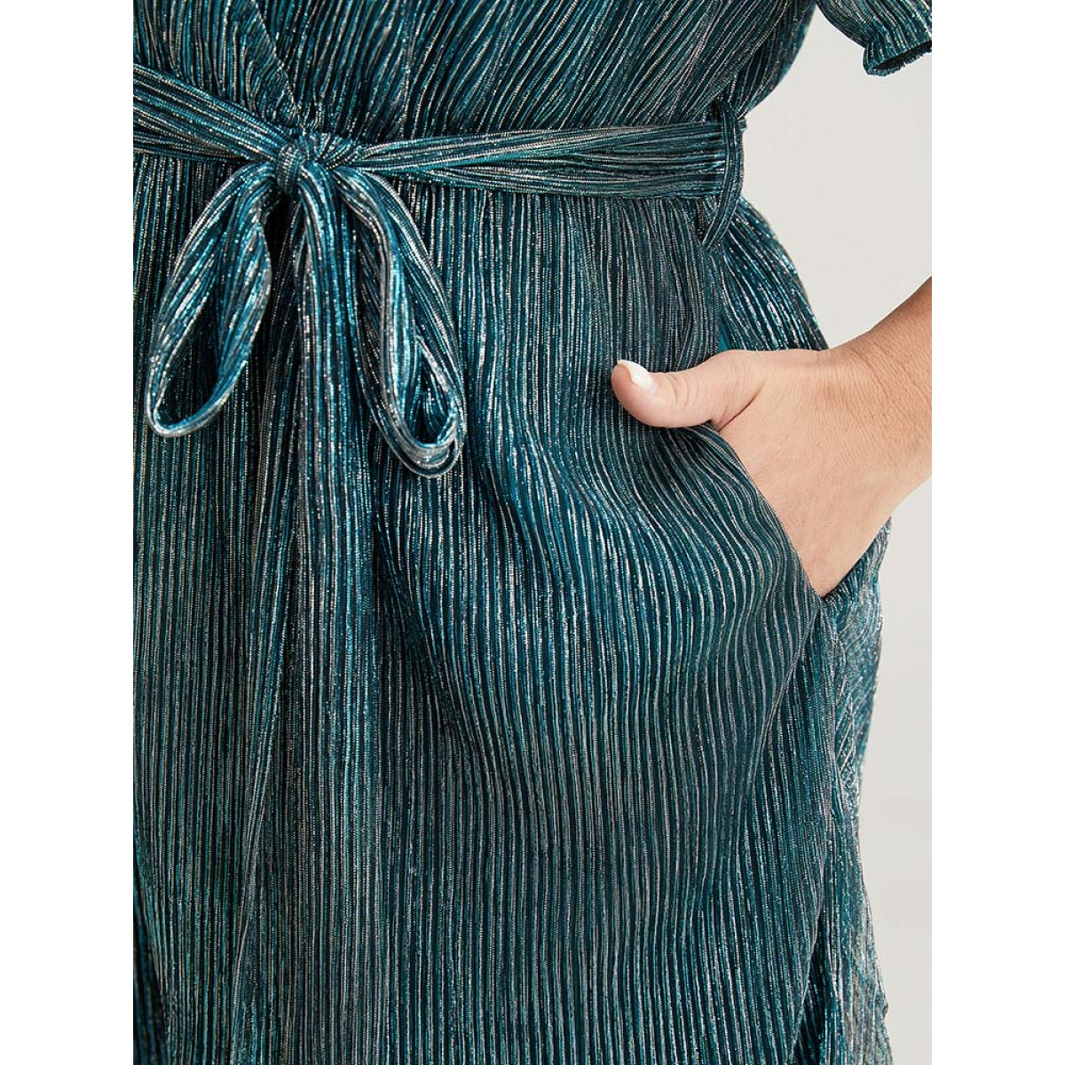Plus Size Glitter Wrap Mesh Ruffle Sleeve Belted Pocket Romper Cyan Plain Pocket Party Party Rompers Bloomchic
Plus Size Glitter Wrap Mesh Ruffle Sleeve Belted Pocket Romper Cyan Plain Pocket Party Party Rompers Bloomchic