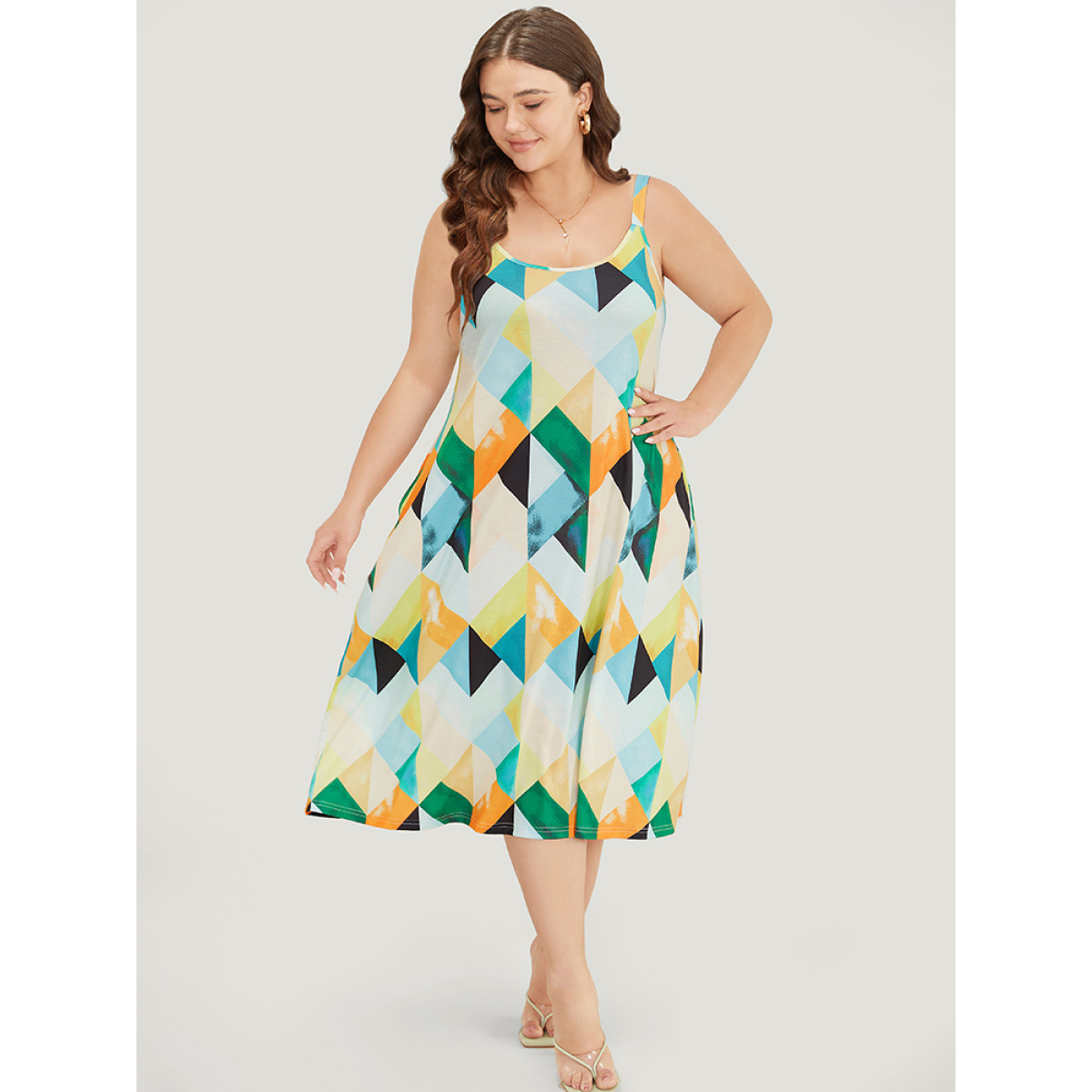 Plus Size Geometric Print Ruffles Pocket Spaghetti Strap Dress Multicolor Women Elegant Adjustable Straps Spaghetti Strap Sleeveless Curvy Midi Dress BloomChic
Plus Size Geometric Print Ruffles Pocket Spaghetti Strap Dress Multicolor Women Elegant Adjustable Straps Spaghetti Strap Sleeveless Curvy Midi Dress BloomChic