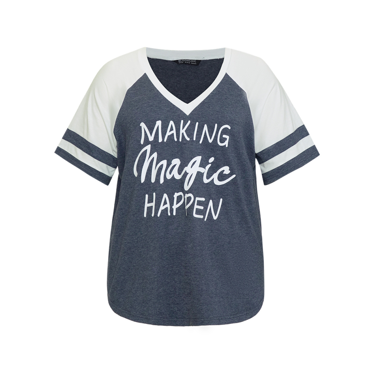 Plus Size Letter Print Patchwork Raglan Sleeve T-shirt Multicolor Women Casual Contrast Letter Dailywear T-shirts BloomChic
Plus Size Letter Print Patchwork Raglan Sleeve T-shirt Multicolor Women Casual Contrast Letter Dailywear T-shirts BloomChic
