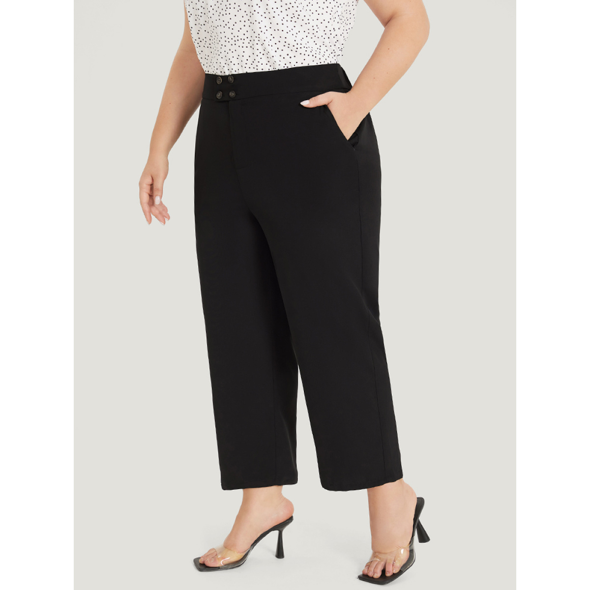 Plus Size Supersoft Essentials Solid Pocket Button Through Pants Women Black Elegant Straight Leg High Rise Dailywear Pants BloomChic
Plus Size Supersoft Essentials Solid Pocket Button Through Pants Women Black Elegant Straight Leg High Rise Dailywear Pants BloomChic