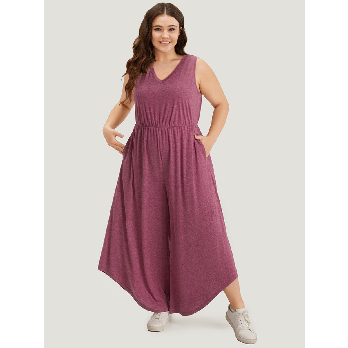 Plus Size RedViolet Plain Pocket Elastic Waist Asymmetrical Hem Jumpsuit Women Casual Sleeveless V-neck Dailywear Loose Jumpsuits BloomChic
Plus Size RedViolet Plain Pocket Elastic Waist Asymmetrical Hem Jumpsuit Women Casual Sleeveless V-neck Dailywear Loose Jumpsuits BloomChic