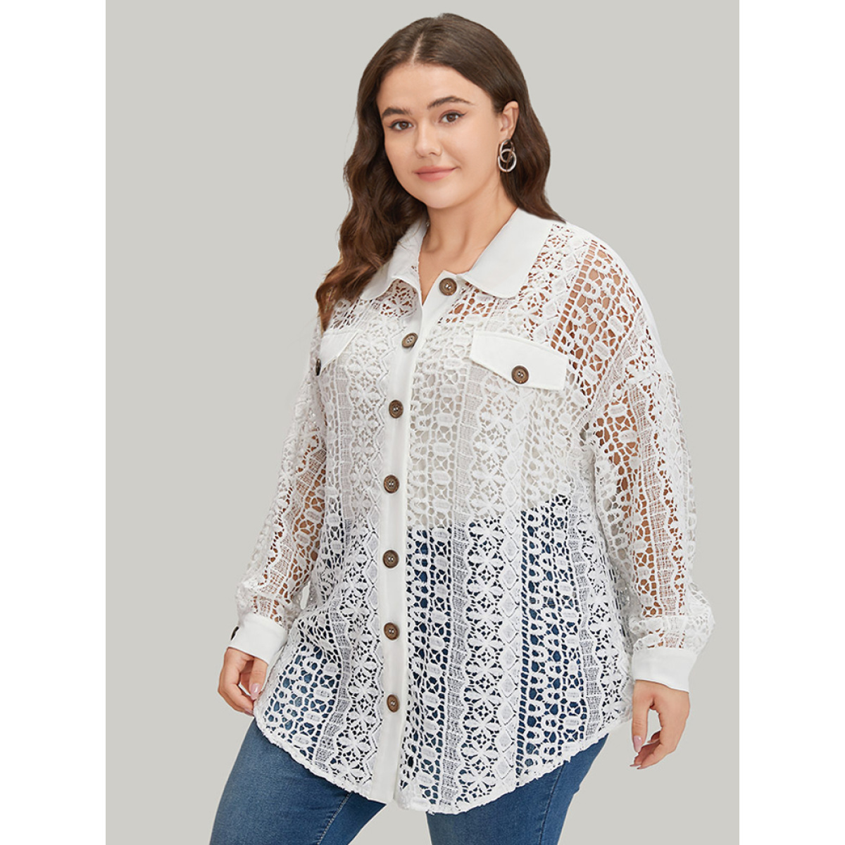 Plus Size Plain Cut Out Lace Patchwork Button Through Jacket Women White Casual Patchwork Ladies Dailywear Winter Coats BloomChic
Plus Size Plain Cut Out Lace Patchwork Button Through Jacket Women White Casual Patchwork Ladies Dailywear Winter Coats BloomChic
