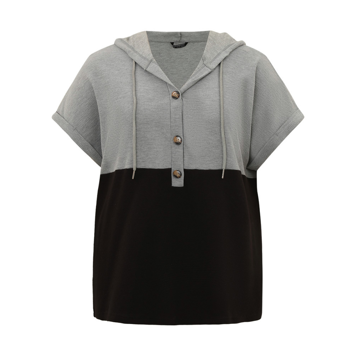 Plus Size Contrast Drawstring Button Up Hooded Roll Dolman Sleeve T-shirt Black Women Casual Contrast Plain Hooded Dailywear T-shirts BloomChic
Plus Size Contrast Drawstring Button Up Hooded Roll Dolman Sleeve T-shirt Black Women Casual Contrast Plain Hooded Dailywear T-shirts BloomChic