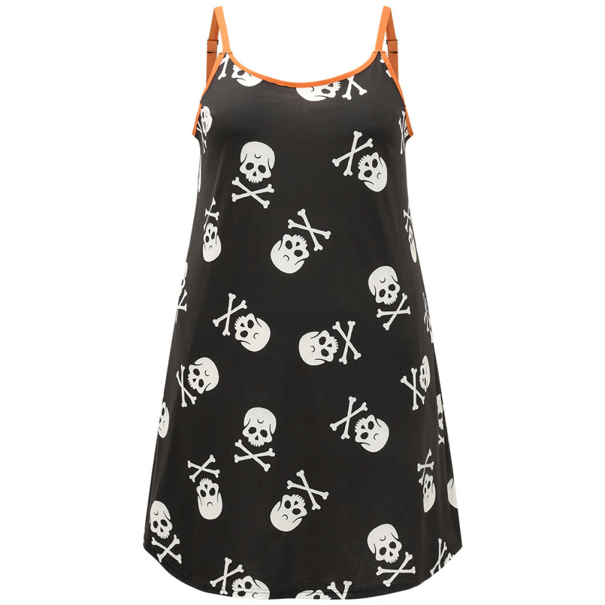 Plus Size Halloween Skull Print Pocket Cami Sleep Dress Black Sleeveless Spaghetti Strap Casual Festival-Halloween Bloomchic
Plus Size Halloween Skull Print Pocket Cami Sleep Dress Black Sleeveless Spaghetti Strap Casual Festival-Halloween Bloomchic