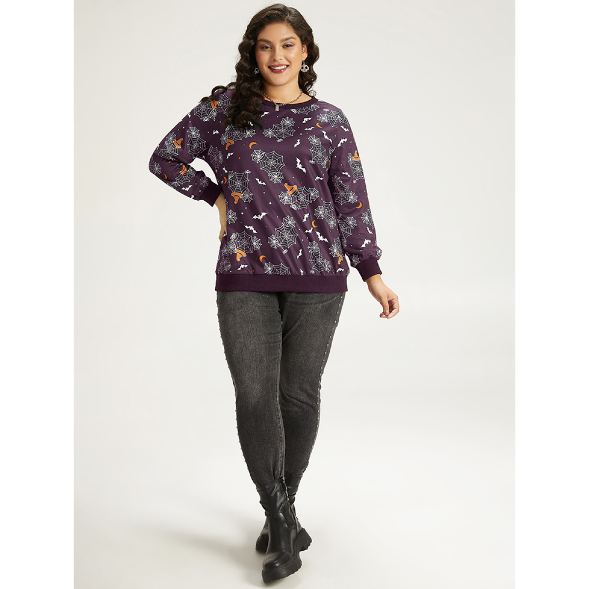 Plus Size Halloween Print Elastic Cuffs Round Neck Sweatshirt Women Purple Casual Elastic cuffs Round Neck Dailywear Sweatshirts BloomChic
Plus Size Halloween Print Elastic Cuffs Round Neck Sweatshirt Women Purple Casual Elastic cuffs Round Neck Dailywear Sweatshirts BloomChic