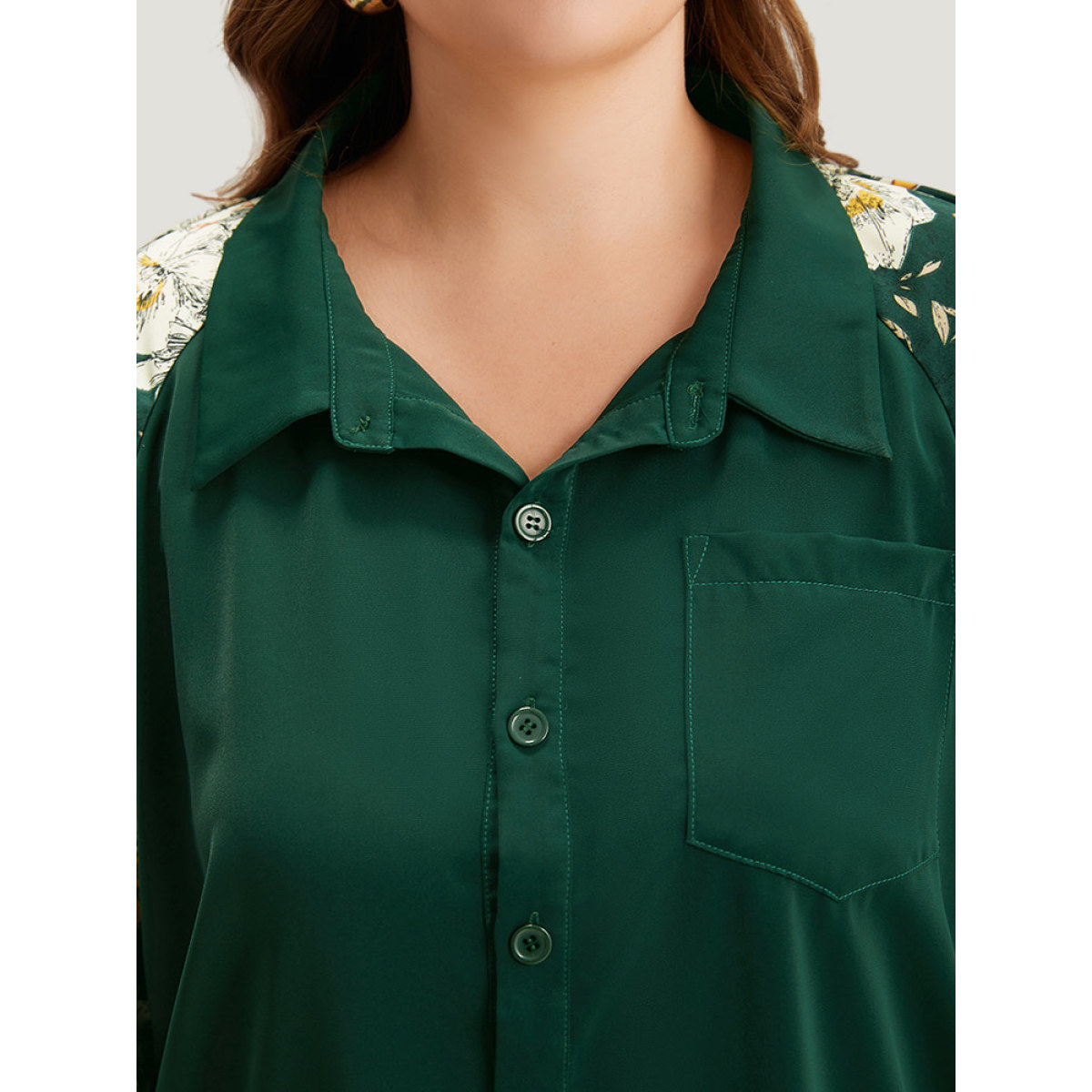 Plus Size Floral Print Patchwork Shirt Collar Blouse ArmyGreen Long Sleeve Shirt collar Elegant Shirts
Plus Size Floral Print Patchwork Shirt Collar Blouse ArmyGreen Long Sleeve Shirt collar Elegant Shirts