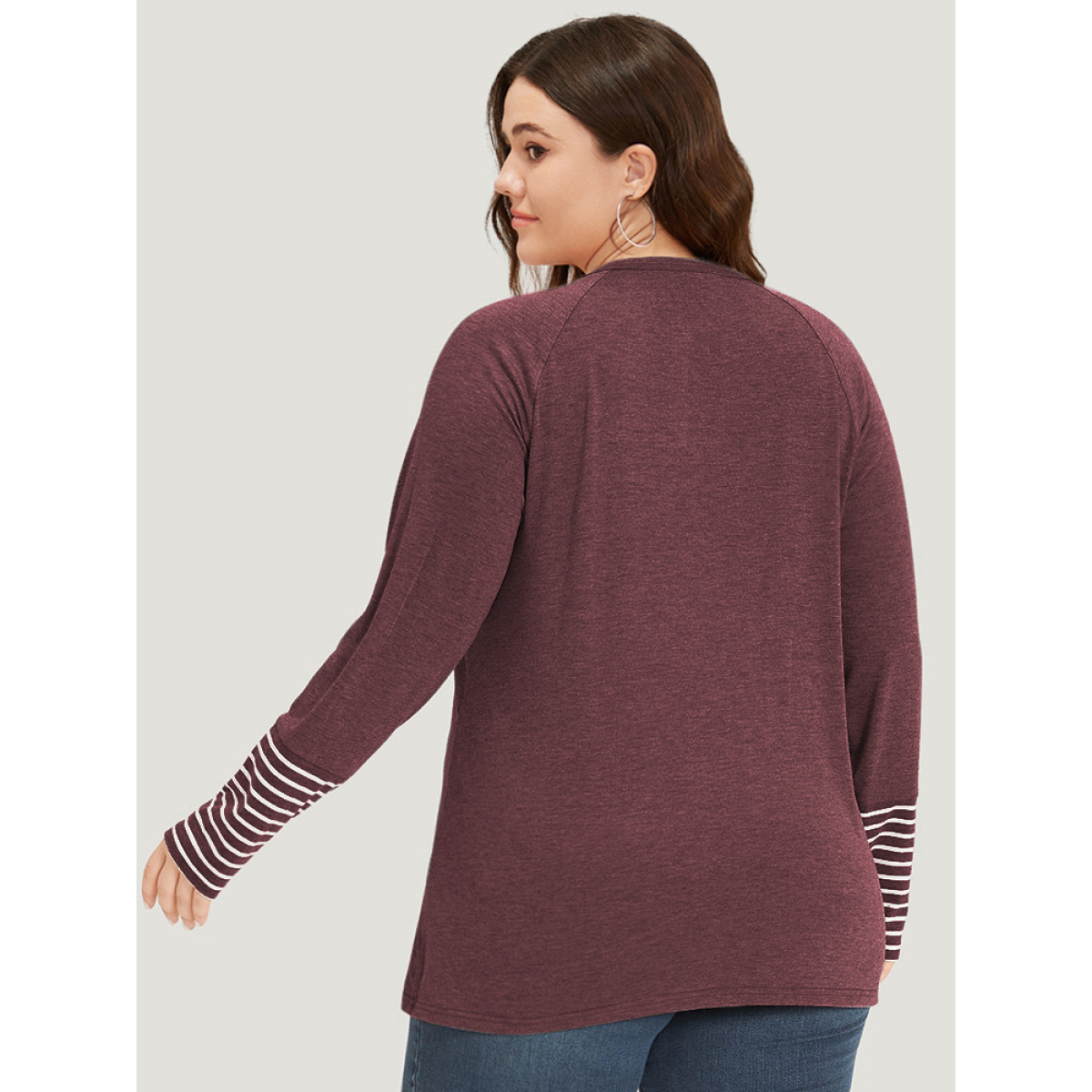Plus Size Striped Patchwork Button Up Round Neck T-shirt Russet Women Casual Contrast Striped Round Neck Dailywear T-shirts BloomChic
Plus Size Striped Patchwork Button Up Round Neck T-shirt Russet Women Casual Contrast Striped Round Neck Dailywear T-shirts BloomChic