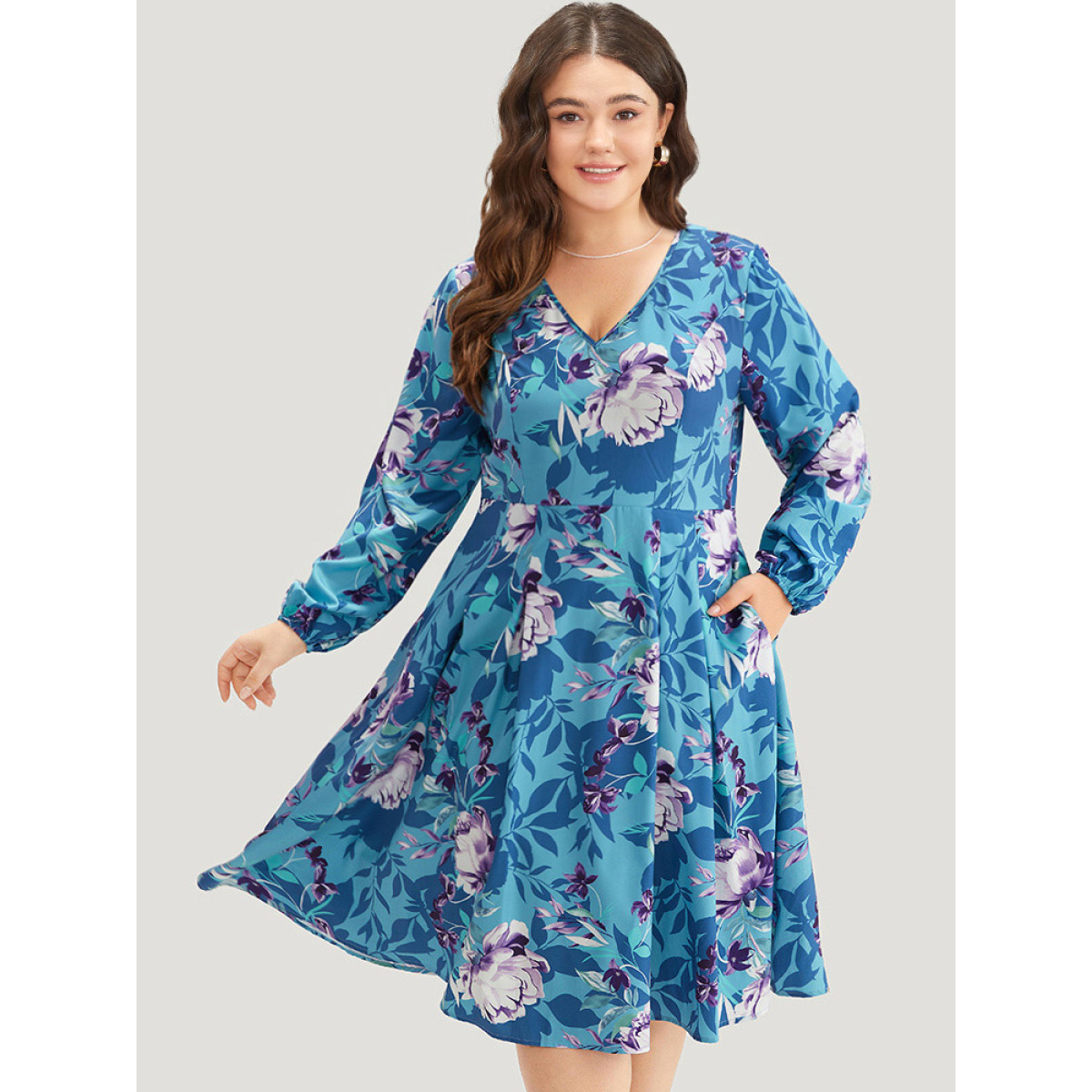 Plus Size Floral Print Pleated Flutter Zipper Dress Multicolor Women Office Elastic cuffs V-neck Long Sleeve Curvy Midi Dress BloomChic
Plus Size Floral Print Pleated Flutter Zipper Dress Multicolor Women Office Elastic cuffs V-neck Long Sleeve Curvy Midi Dress BloomChic