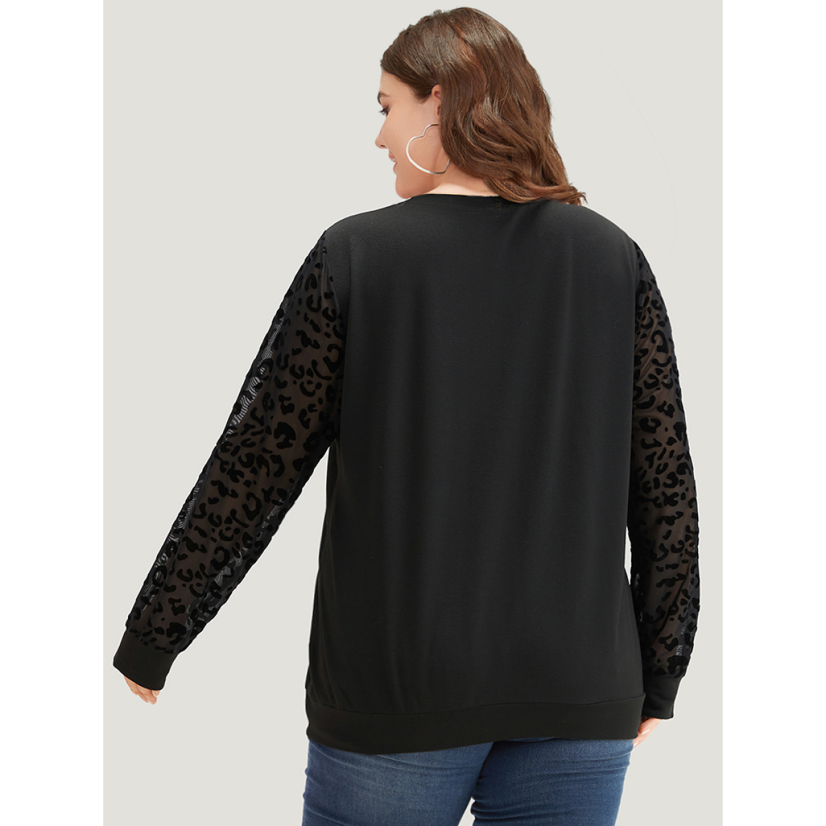 Plus Size Leopard Mesh Patchwork Round Neck Sweatshirt Women Black Elegant Elastic cuffs Round Neck Dailywear Sweatshirts BloomChic
Plus Size Leopard Mesh Patchwork Round Neck Sweatshirt Women Black Elegant Elastic cuffs Round Neck Dailywear Sweatshirts BloomChic
