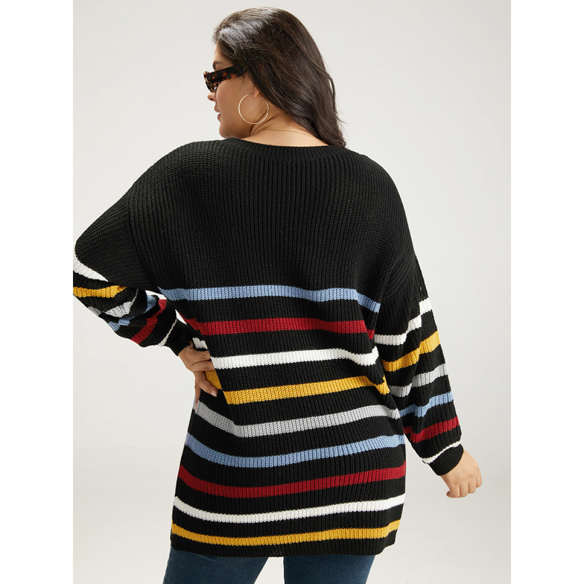 Plus Size Rainbow Striped Drop Shoulder Lantern Sleeve Pullover Multicolor Women Casual Loose Long Sleeve Round Neck Dailywear Pullovers BloomChic
Plus Size Rainbow Striped Drop Shoulder Lantern Sleeve Pullover Multicolor Women Casual Loose Long Sleeve Round Neck Dailywear Pullovers BloomChic