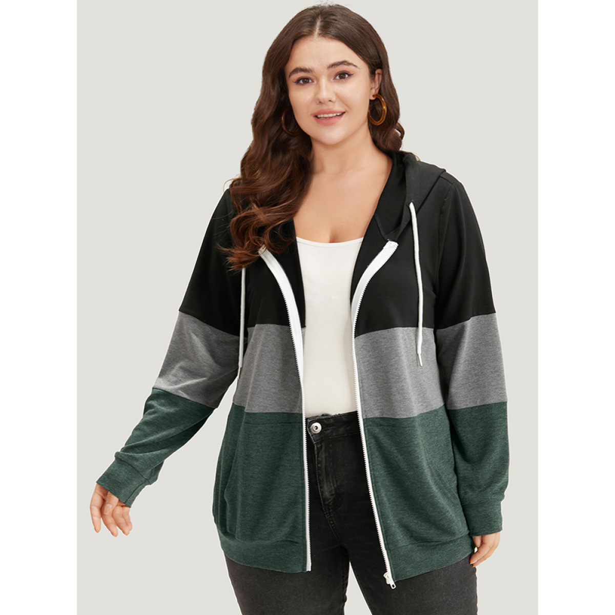 Plus Size Colorblock Contrast Drawstring Zipper Hooded Sweatshirt Women Green Casual Contrast Hooded Everyday Sweatshirts BloomChic
Plus Size Colorblock Contrast Drawstring Zipper Hooded Sweatshirt Women Green Casual Contrast Hooded Everyday Sweatshirts BloomChic