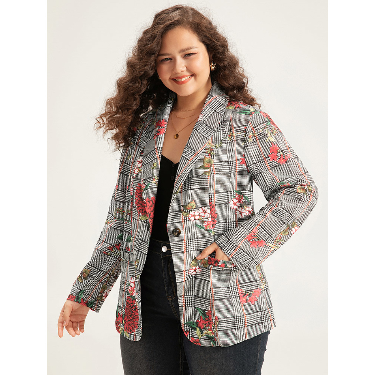Plus Size Floral Plaid Patchwork Pocket Blazer Multicolor Women Dailywear Plaid Printed Sleeve Long Sleeve Lapel Collar Pocket Elegant Blazers BloomChic
Plus Size Floral Plaid Patchwork Pocket Blazer Multicolor Women Dailywear Plaid Printed Sleeve Long Sleeve Lapel Collar Pocket Elegant Blazers BloomChic