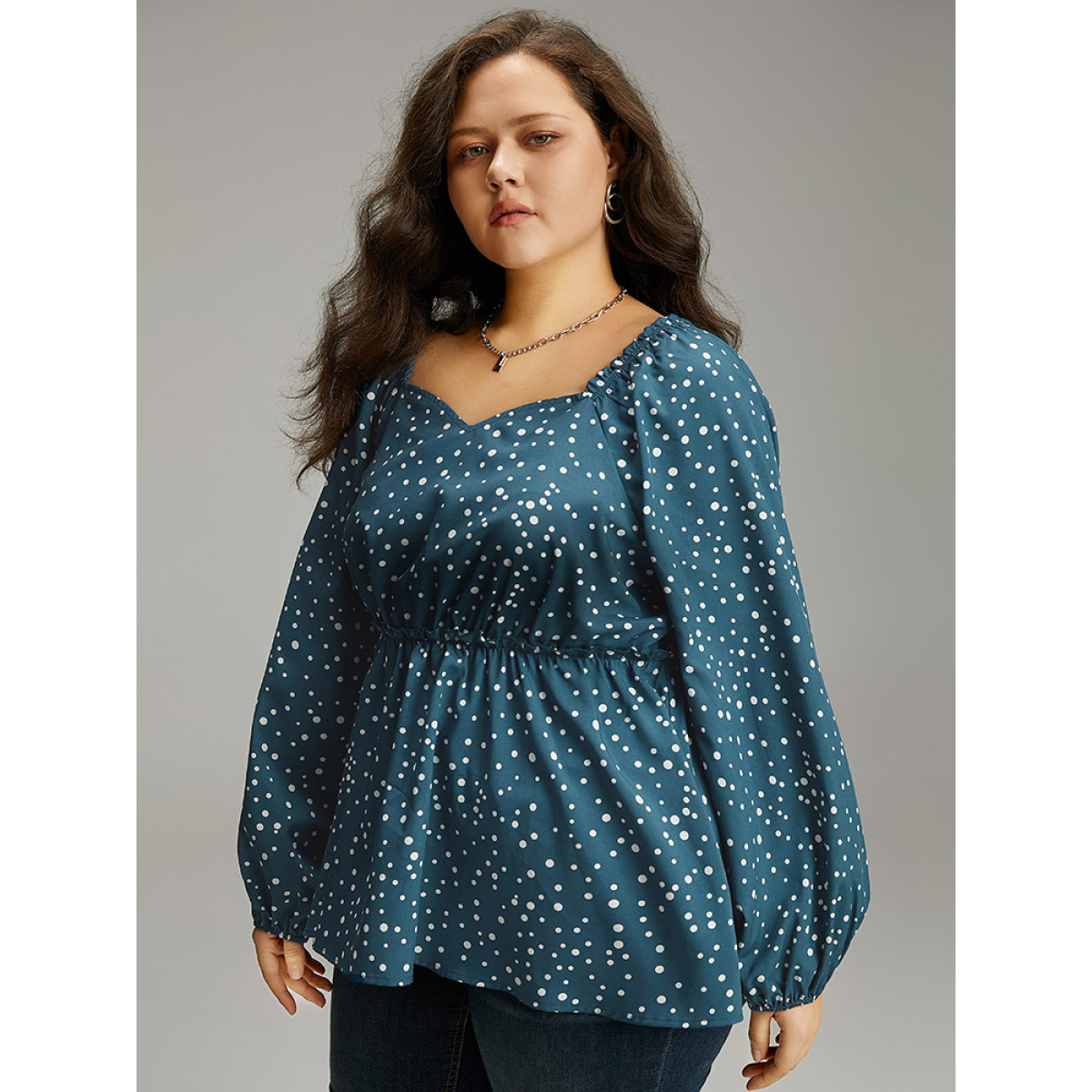 Plus Size Aegean Polka Dot Square Neck Gathered Blouse Women Elegant Long Sleeve Square Neck Everyday Blouses BloomChic
Plus Size Aegean Polka Dot Square Neck Gathered Blouse Women Elegant Long Sleeve Square Neck Everyday Blouses BloomChic