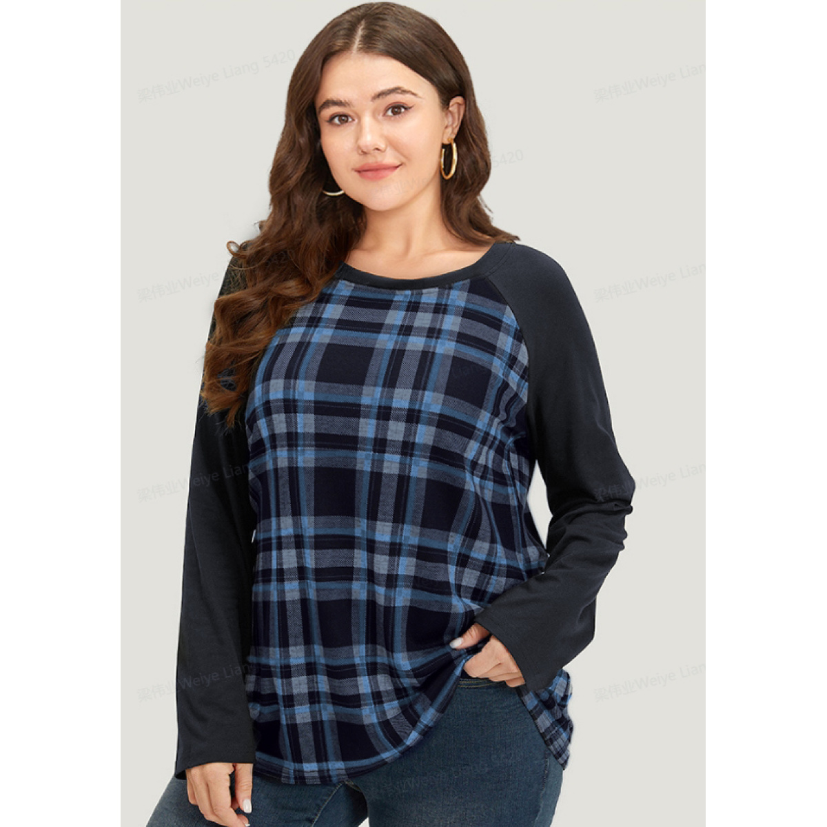 Plus Size Plaid Raglan Sleeve Crew Neck T-shirt Blue Women Casual Patchwork Plaid Round Neck Dailywear T-shirts BloomChic
Plus Size Plaid Raglan Sleeve Crew Neck T-shirt Blue Women Casual Patchwork Plaid Round Neck Dailywear T-shirts BloomChic