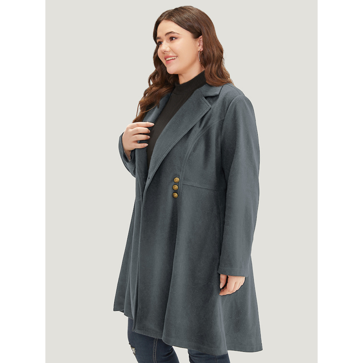Plus Size Solid Lapel Collar Double Breasted Coat Women Gray Office Plain Ladies Work Winter Coats BloomChic
Plus Size Solid Lapel Collar Double Breasted Coat Women Gray Office Plain Ladies Work Winter Coats BloomChic