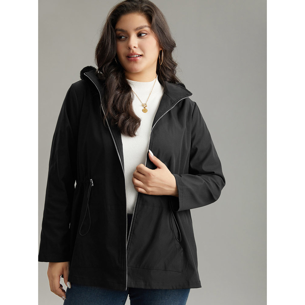 Plus Size Plain Zipper Hooded Pocket Drawstring Coat Women Black Casual Plain Ladies Dailywear Winter Coats BloomChic
Plus Size Plain Zipper Hooded Pocket Drawstring Coat Women Black Casual Plain Ladies Dailywear Winter Coats BloomChic