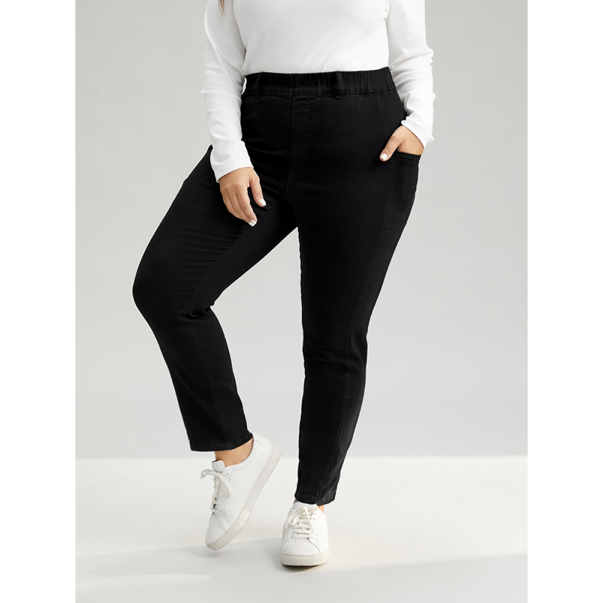 Plus Size Elastic Waist Side Pocket Skinny Jeans Women Black Casual Plain Plain High stretch Pocket Jeans BloomChic
Plus Size Elastic Waist Side Pocket Skinny Jeans Women Black Casual Plain Plain High stretch Pocket Jeans BloomChic