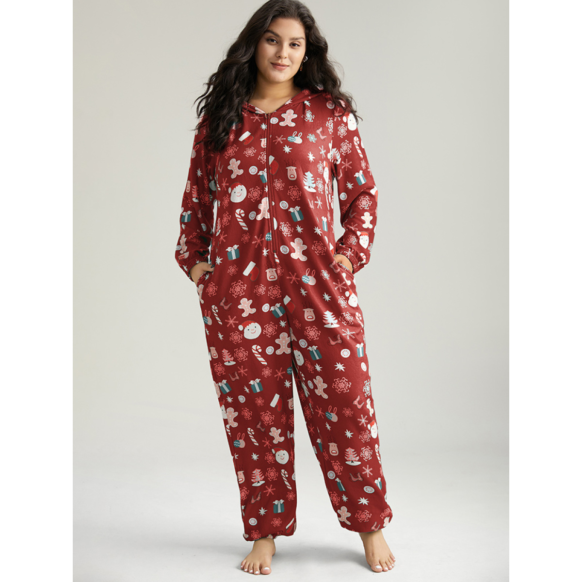 Plus Size Christmas Graphic Hooded Pocket Sleep Jumpsuit Red Pocket Elastic cuffs Festival-Christmas Casual Sleep Jumpsuits/Rompers Bloomchic
Plus Size Christmas Graphic Hooded Pocket Sleep Jumpsuit Red Pocket Elastic cuffs Festival-Christmas Casual Sleep Jumpsuits/Rompers Bloomchic