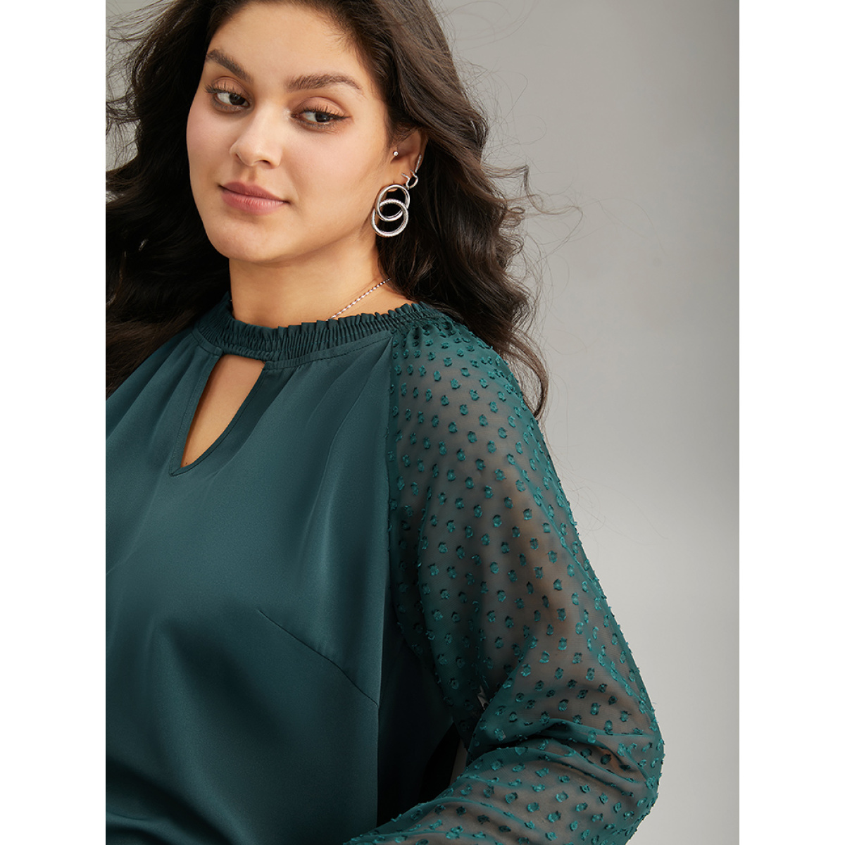 Plus Size Arctic Static-Free Solid Shirred Mesh Texture Keyhole Blouse Women Office Long Sleeve Keyhole Cut-Out Dailywear Blouses BloomChic
Plus Size Arctic Static-Free Solid Shirred Mesh Texture Keyhole Blouse Women Office Long Sleeve Keyhole Cut-Out Dailywear Blouses BloomChic