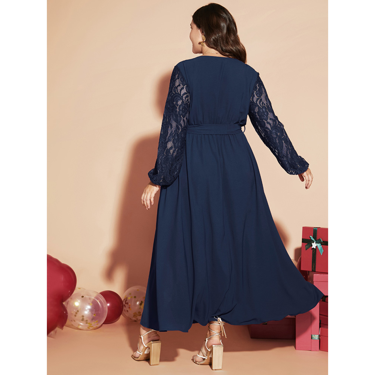 Plus Size Solid Wrap Pocket Lantern Sleeve Lace Belted Maxi Dress DarkBlue Women Elegant V-neck Long Sleeve Curvy Long Dress BloomChic
Plus Size Solid Wrap Pocket Lantern Sleeve Lace Belted Maxi Dress DarkBlue Women Elegant V-neck Long Sleeve Curvy Long Dress BloomChic