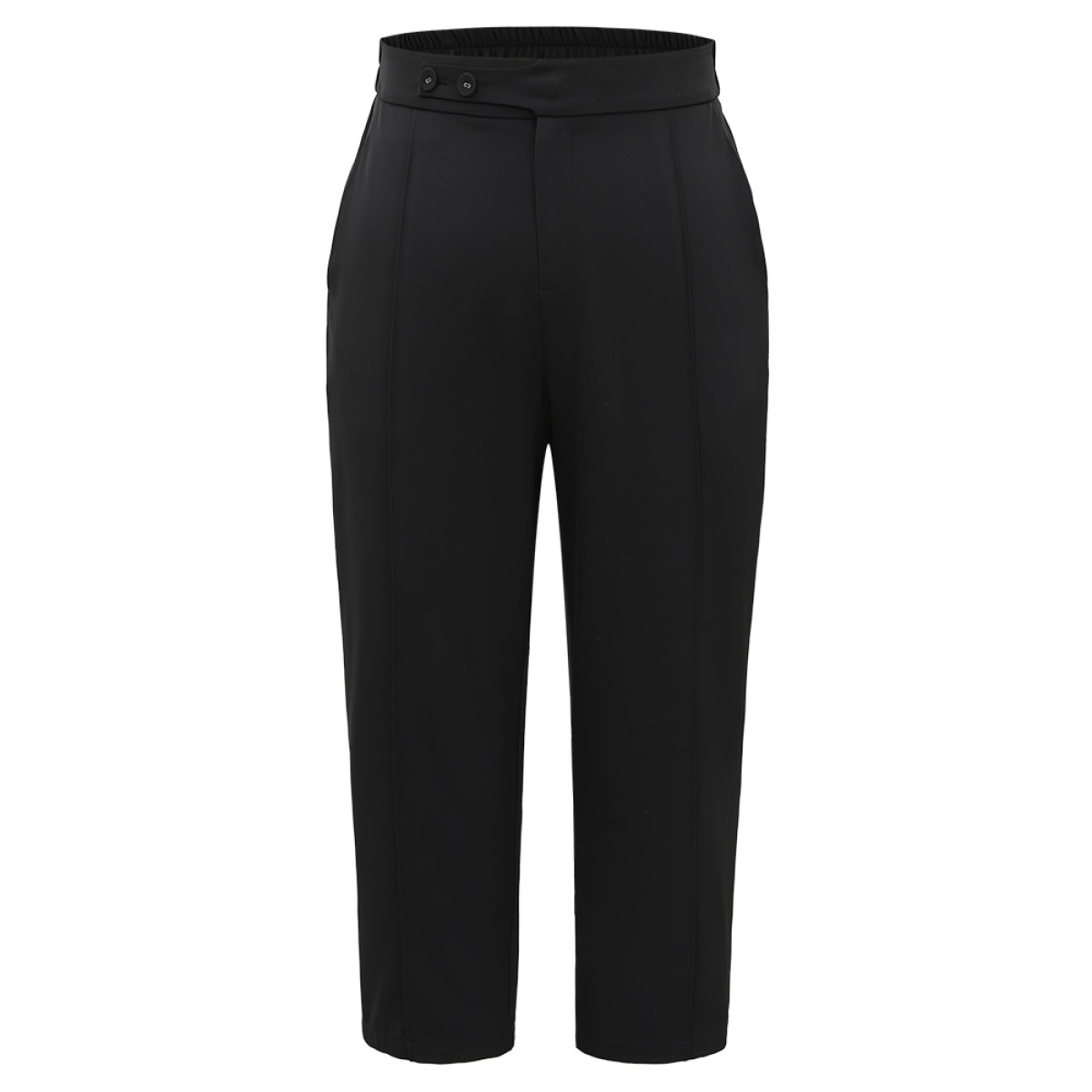 Plus Size Plain Elastic Waist Pleated Button Detail Pants Women Black Office High Rise Work Pants BloomChic
Plus Size Plain Elastic Waist Pleated Button Detail Pants Women Black Office High Rise Work Pants BloomChic