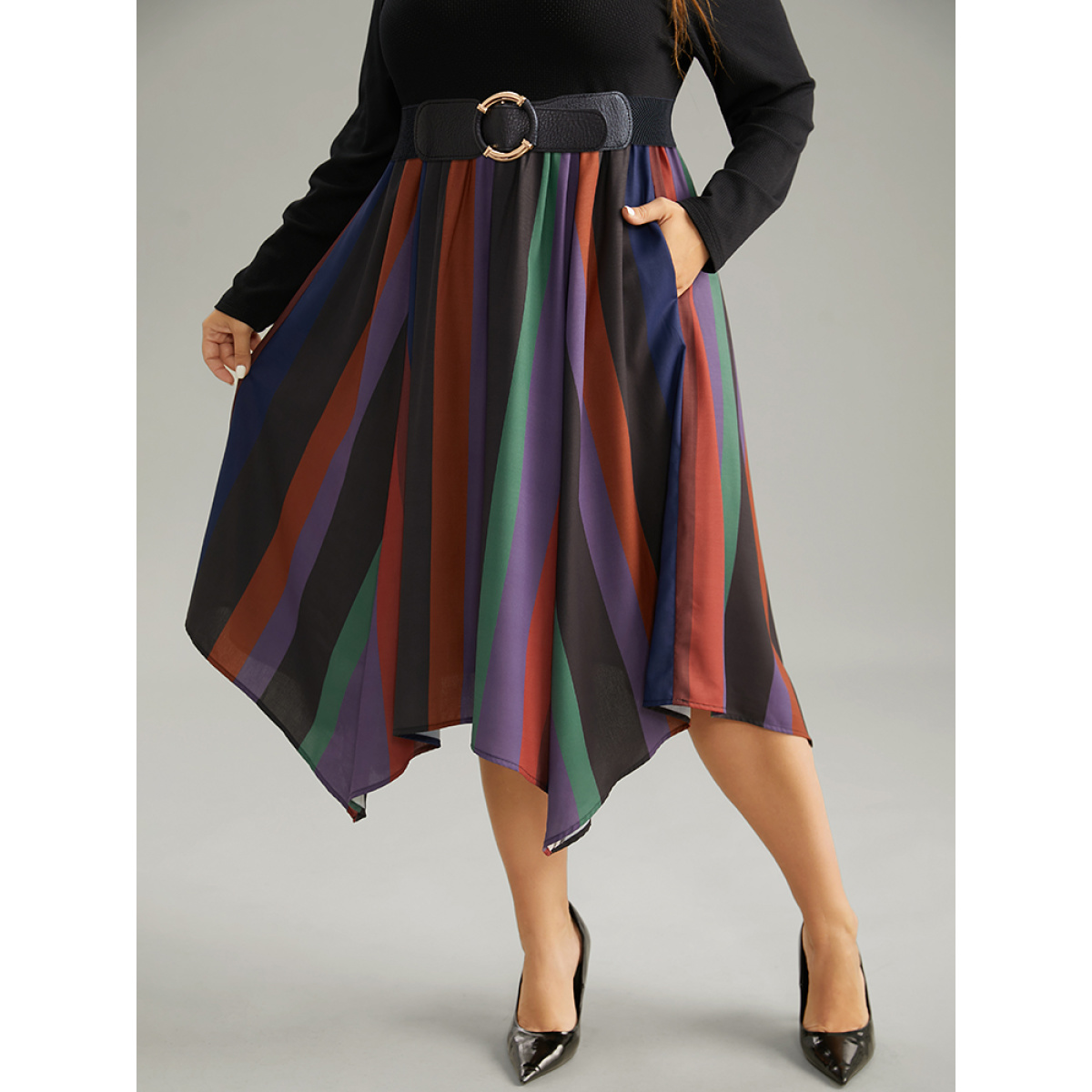 Plus Size Striped Colorblock Contrast Pocket Elastic Waist Dress Multicolor Women Office Patchwork Round Neck Long Sleeve Curvy Midi Dress BloomChic
Plus Size Striped Colorblock Contrast Pocket Elastic Waist Dress Multicolor Women Office Patchwork Round Neck Long Sleeve Curvy Midi Dress BloomChic