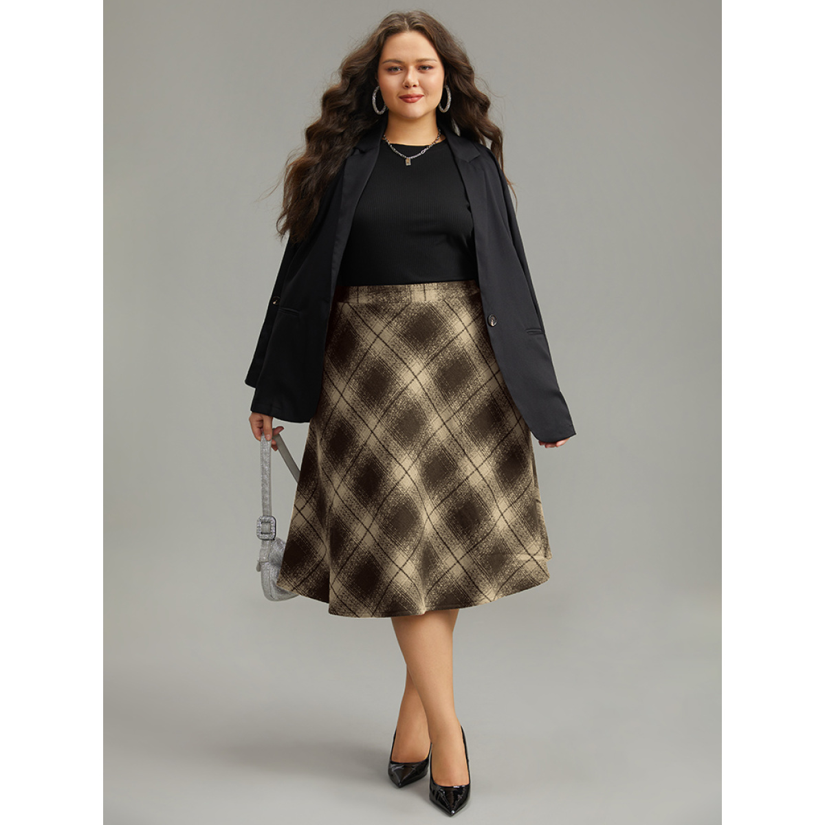 Plus Size Plaid Pocket Elastic Waist Skirt Women Brown Casual A-line No stretch Pocket Everyday Skirts BloomChic
Plus Size Plaid Pocket Elastic Waist Skirt Women Brown Casual A-line No stretch Pocket Everyday Skirts BloomChic