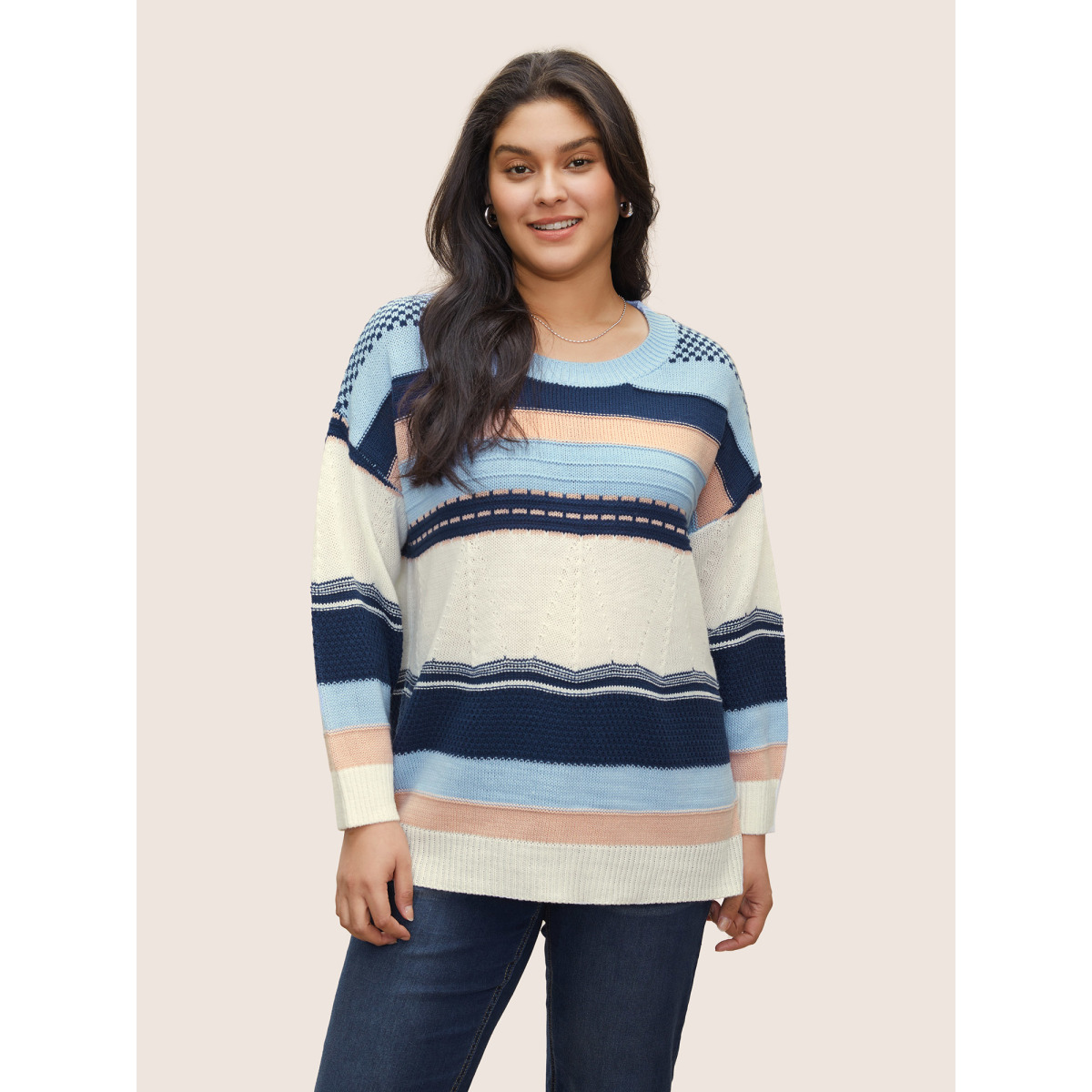 Plus Size Colorblock Contrast Textured Knit Pullover LightBlue Women Casual Long Sleeve Round Neck Everyday Pullovers BloomChic
Plus Size Colorblock Contrast Textured Knit Pullover LightBlue Women Casual Long Sleeve Round Neck Everyday Pullovers BloomChic