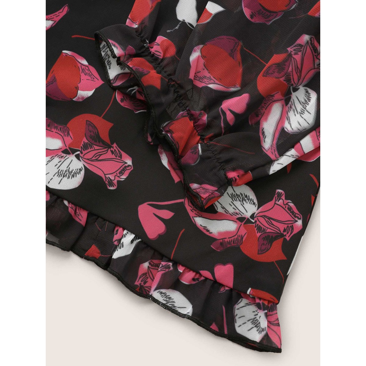 Plus Size Black Floral Mesh Patchwork Ruffle Trim Blouse Women Cocktail Elbow-length sleeve V-neck Party Blouses BloomChic
Plus Size Black Floral Mesh Patchwork Ruffle Trim Blouse Women Cocktail Elbow-length sleeve V-neck Party Blouses BloomChic
