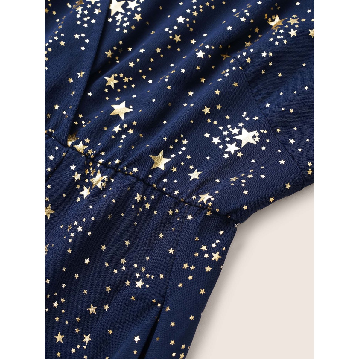 

Moon and Star Galaxy Print Plus Size Dress Women Party Pocket Ruffle Sleeve Short Sleeve V Neck Pocket Going out Long Dress BloomChic, Darkblue
