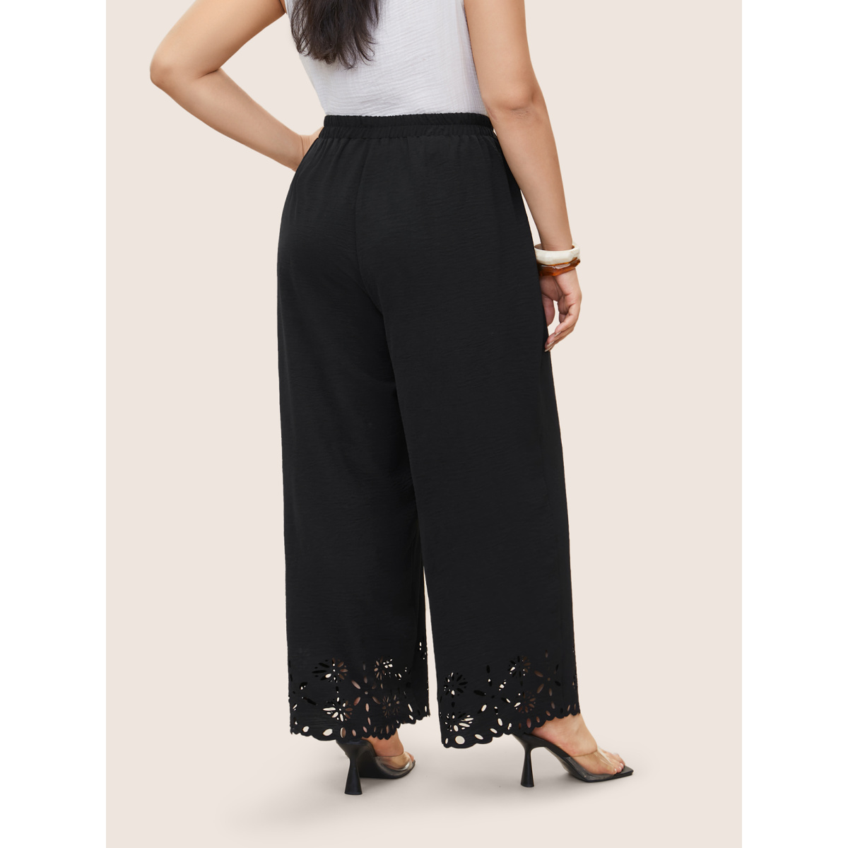 Plus Size Laser Cut Elastic Waist Wide Leg Pants Women Black Elegant Wide Leg High Rise Everyday Pants BloomChic
Plus Size Laser Cut Elastic Waist Wide Leg Pants Women Black Elegant Wide Leg High Rise Everyday Pants BloomChic