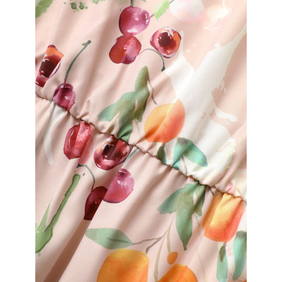 

Plus Size Citrus Fruits Print Elastic Waist Belted Pocket Dress Apricot Women Non Curvy Midi Dress BloomChic