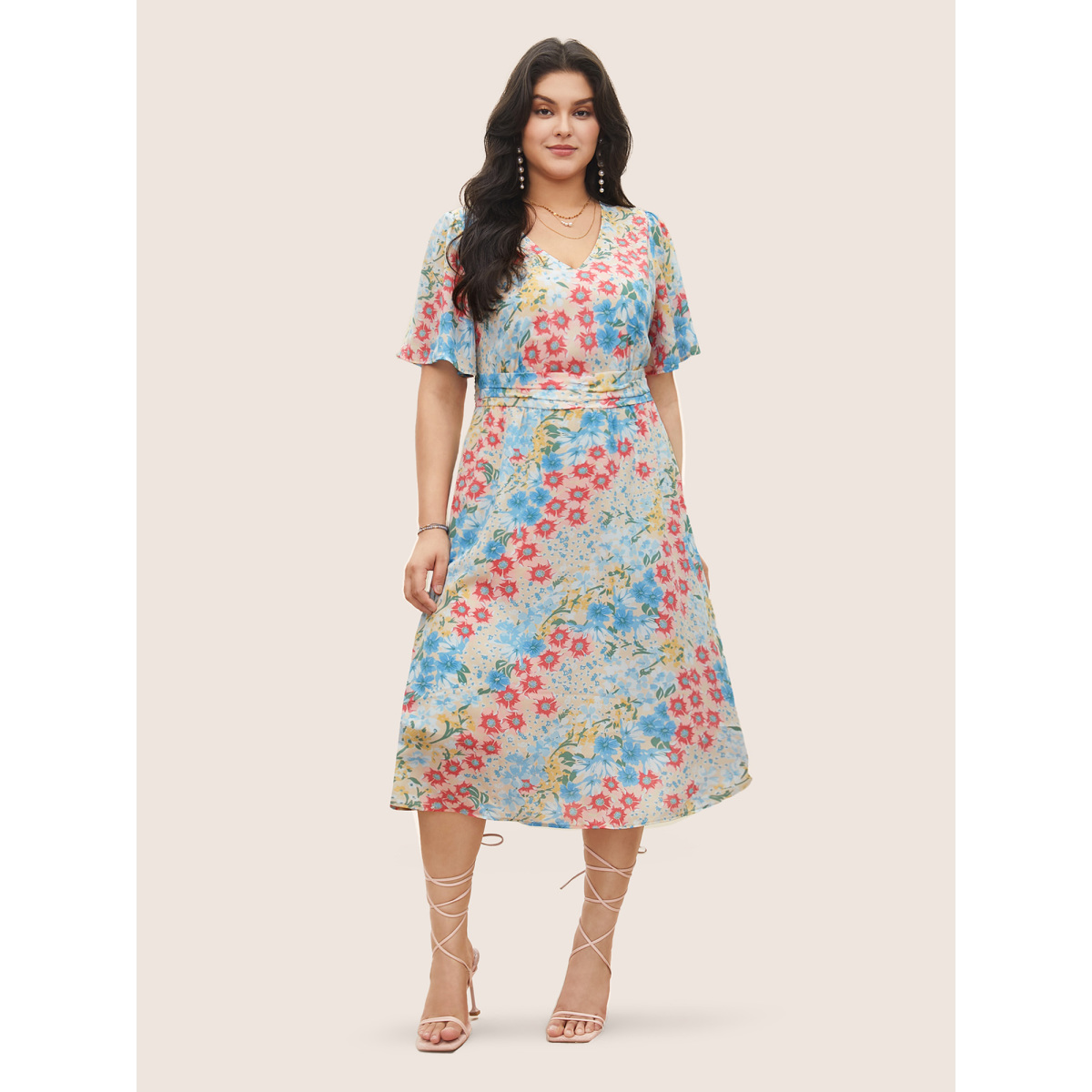 Plus Size Floral Contrast Ruched Elastic Waist Dress Multicolor Women Non Curvy Midi Dress BloomChic
Plus Size Floral Contrast Ruched Elastic Waist Dress Multicolor Women Non Curvy Midi Dress BloomChic