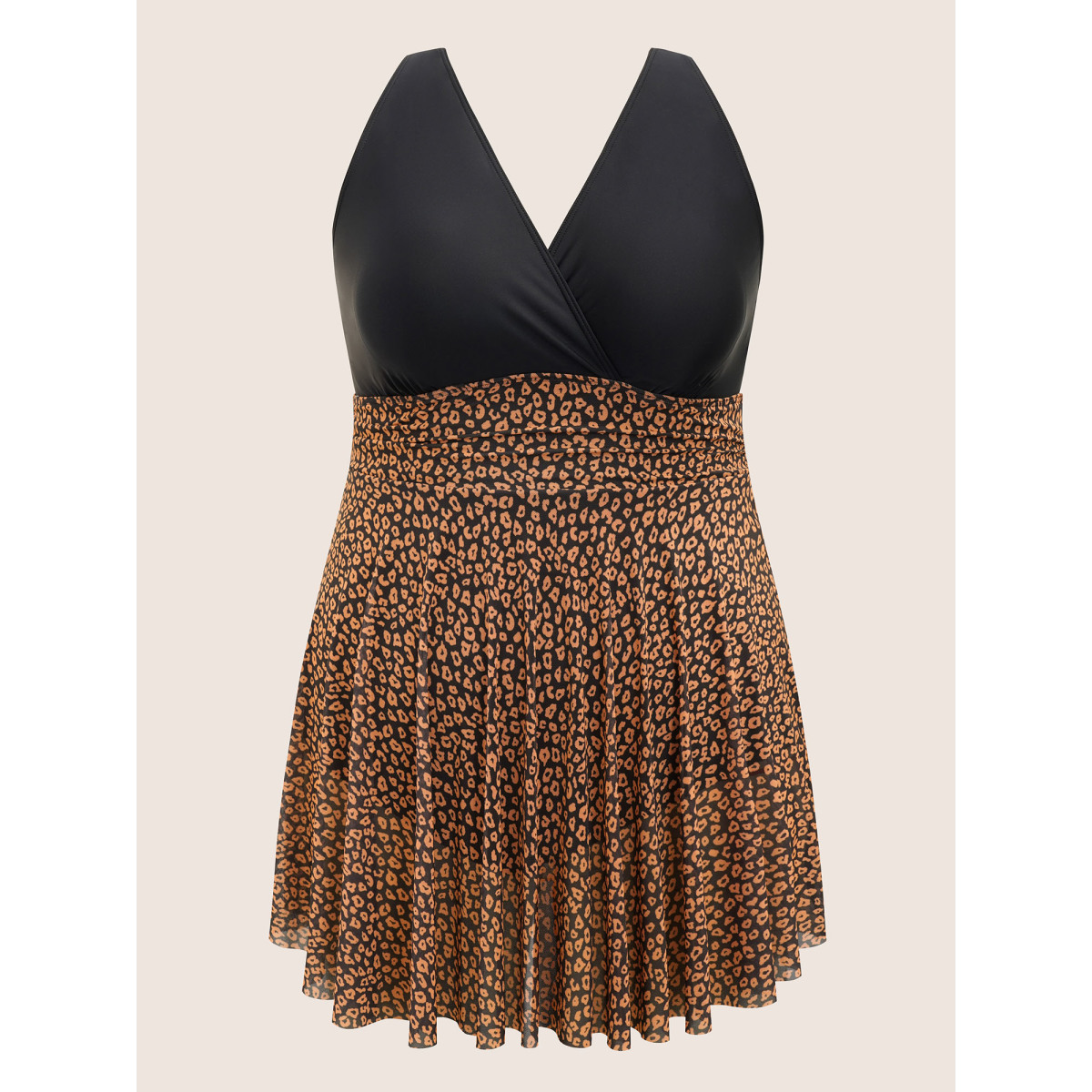 Plus Size V Neck Leopard Print Patchwork Swim Dress Women's Swimwear Black Beach Bodycon Overlap Collar High stretch Curve Swim Dresses BloomChic
Plus Size V Neck Leopard Print Patchwork Swim Dress Women's Swimwear Black Beach Bodycon Overlap Collar High stretch Curve Swim Dresses BloomChic