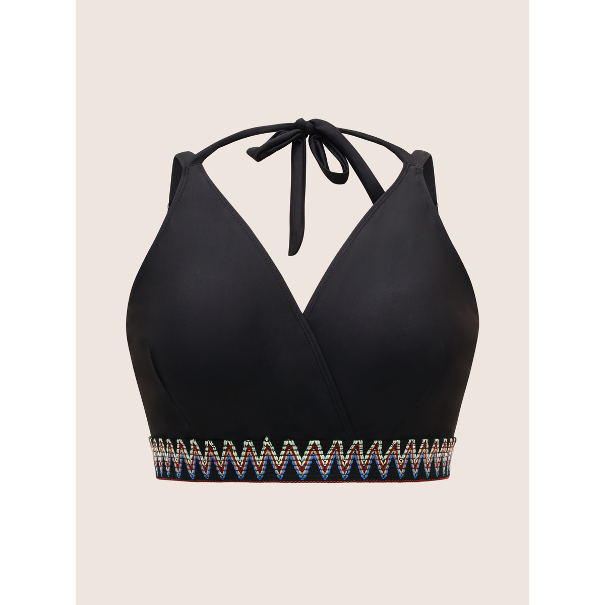 Plus Size Embroidered Wrap Tie Knot Swim Top Women's Swimwear Black Beach Woven ribbon&lace trim High stretch Skinny Overlap Collar Curve Swim Tops BloomChic
Plus Size Embroidered Wrap Tie Knot Swim Top Women's Swimwear Black Beach Woven ribbon&lace trim High stretch Skinny Overlap Collar Curve Swim Tops BloomChic
