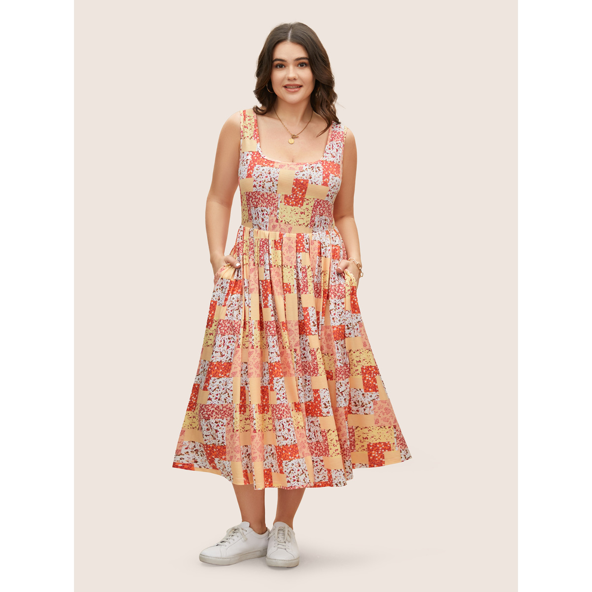 Plus Size Square Neck Patchwork Floral Pleated Dress Lightorange Women Elegant Pleated Square Neck Sleeveless Curvy BloomChic
Plus Size Square Neck Patchwork Floral Pleated Dress Lightorange Women Elegant Pleated Square Neck Sleeveless Curvy BloomChic