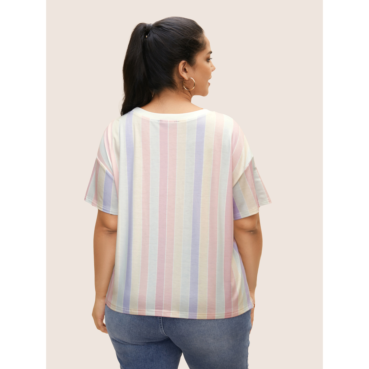 Plus Size Round Neck Colored Striped Letter Print T-shirt Multicolor Women Elegant Contrast Art&design Round Neck Everyday T-shirts BloomChic
Plus Size Round Neck Colored Striped Letter Print T-shirt Multicolor Women Elegant Contrast Art&design Round Neck Everyday T-shirts BloomChic