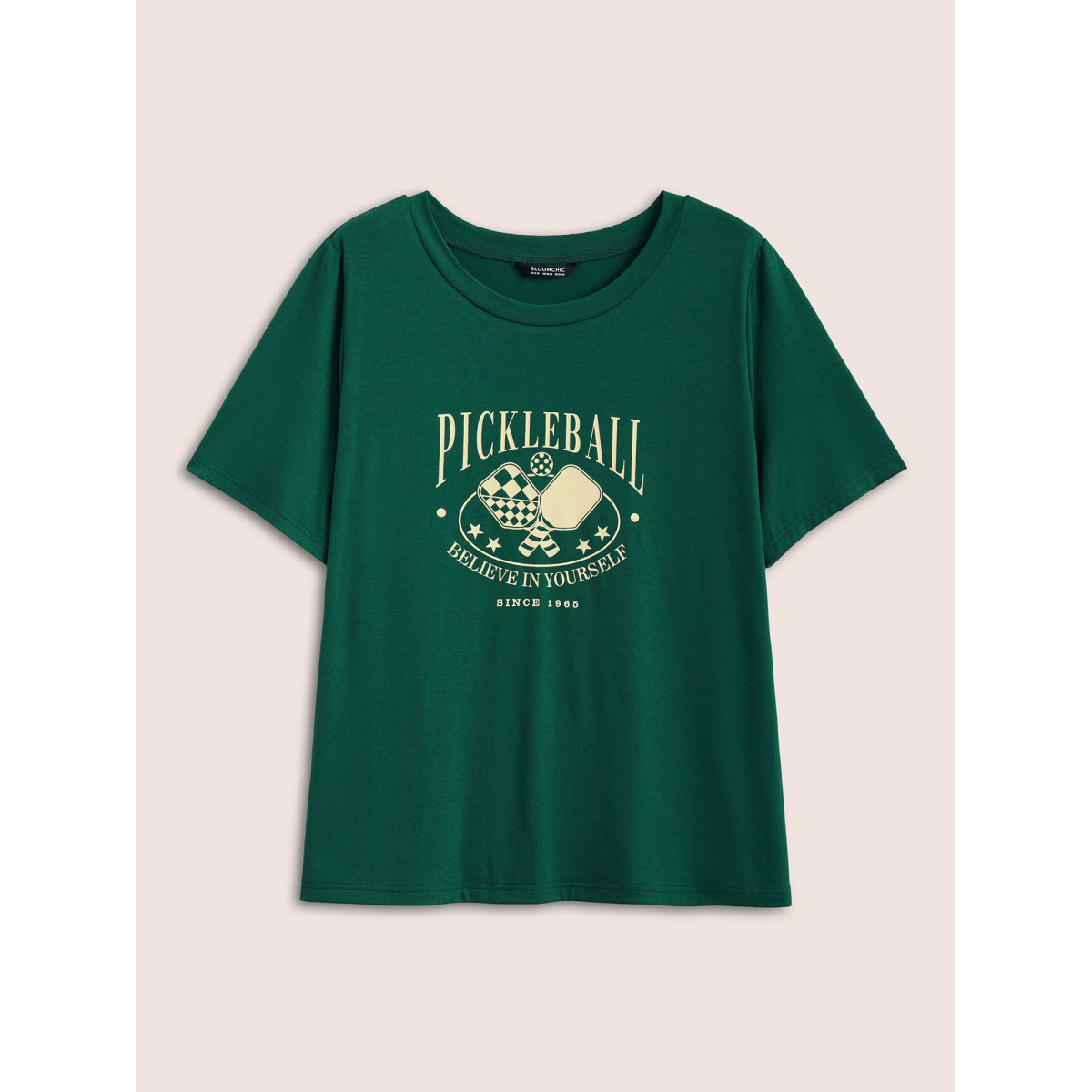 Plus Size Letter Print Crew Neck T-shirt Truegreen Women Casual Contrast Art&design Round Neck Everyday T-shirts BloomChic
Plus Size Letter Print Crew Neck T-shirt Truegreen Women Casual Contrast Art&design Round Neck Everyday T-shirts BloomChic