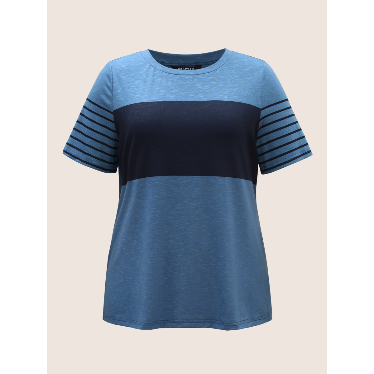 Plus Size Crew Neck Striped Patchwork Contrast T-shirt Mediumblue Women Casual Contrast Art&design Round Neck Everyday T-shirts BloomChic
Plus Size Crew Neck Striped Patchwork Contrast T-shirt Mediumblue Women Casual Contrast Art&design Round Neck Everyday T-shirts BloomChic