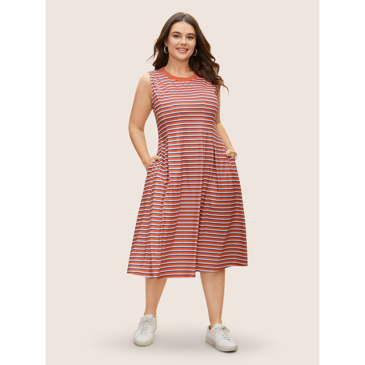 Plus Size Contrast Striped Pleated Pocket Tank Dress DustyPink Women Casual Contrast Round Neck Sleeveless Curvy BloomChic
Plus Size Contrast Striped Pleated Pocket Tank Dress DustyPink Women Casual Contrast Round Neck Sleeveless Curvy BloomChic