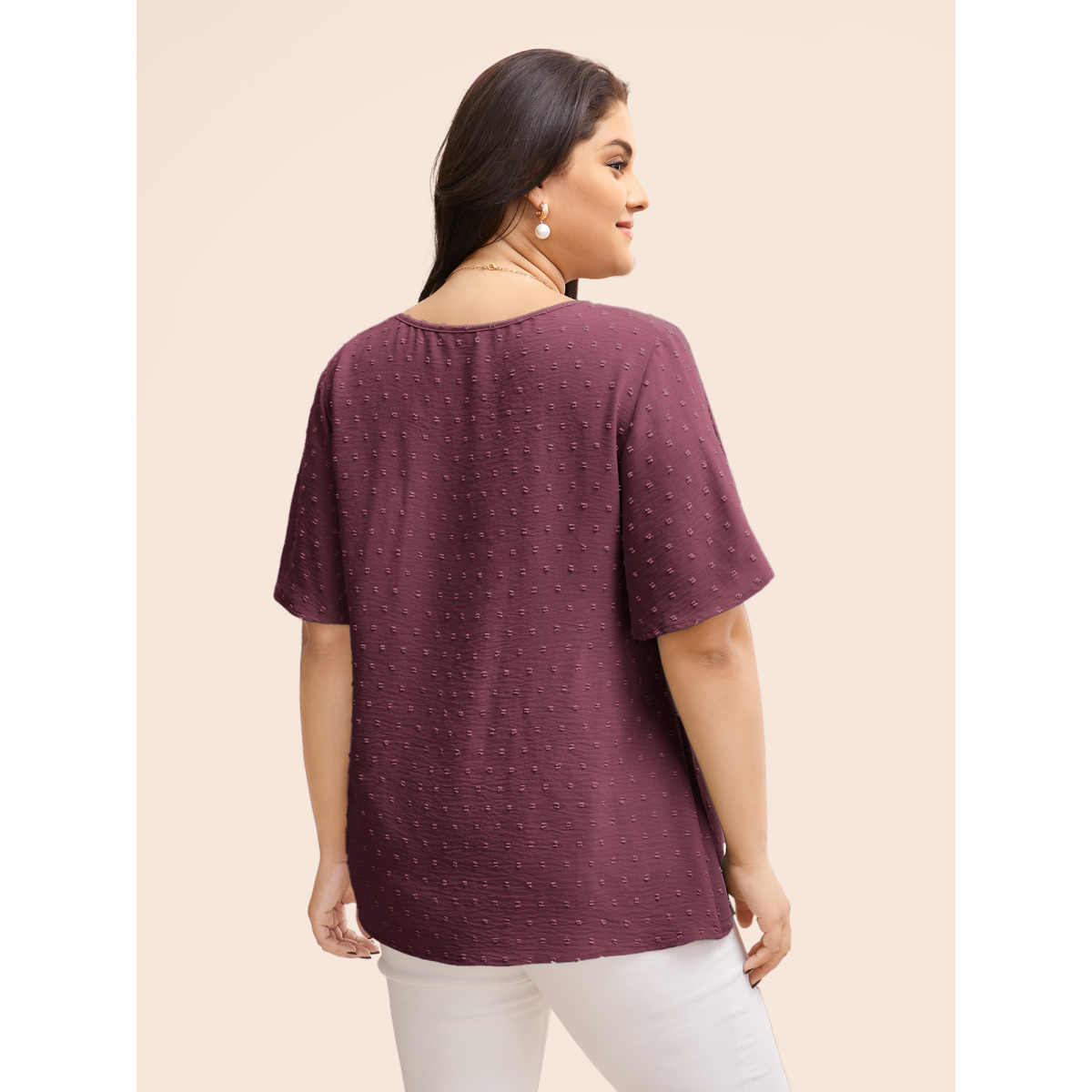 Plus Size Purple Polka Dot Lace Sleeve Blouse Women Elegant Short sleeve V-neck Everyday Blouses BloomChic
Plus Size Purple Polka Dot Lace Sleeve Blouse Women Elegant Short sleeve V-neck Everyday Blouses BloomChic