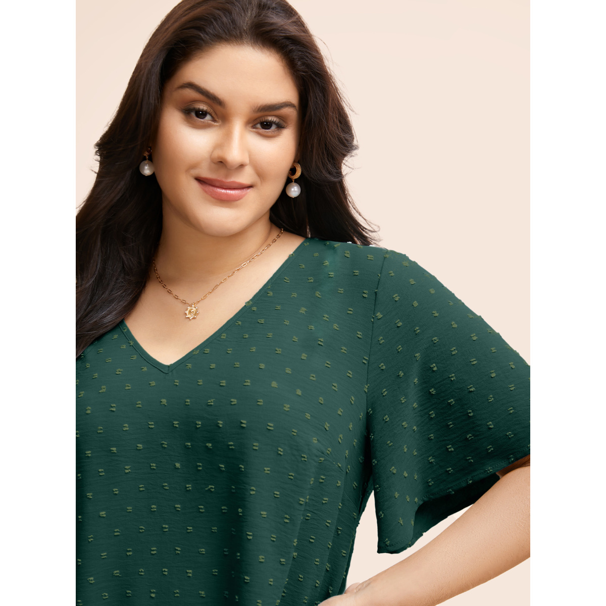 Plus Size DarkGreen Polka Dot Lace Sleeve Blouse Women Elegant Short sleeve V-neck Everyday Blouses BloomChic
Plus Size DarkGreen Polka Dot Lace Sleeve Blouse Women Elegant Short sleeve V-neck Everyday Blouses BloomChic