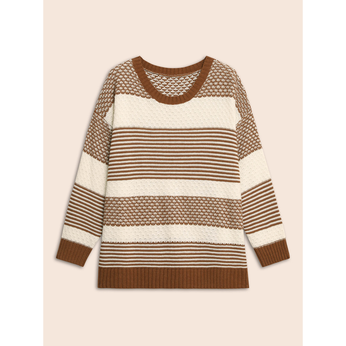 Plus Size Round Neck Striped Patchwork Texture Pullover LightBrown Women Casual Long Sleeve Round Neck Everyday Pullovers BloomChic
Plus Size Round Neck Striped Patchwork Texture Pullover LightBrown Women Casual Long Sleeve Round Neck Everyday Pullovers BloomChic