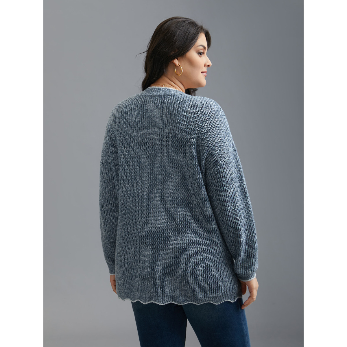 Plus Size Plain Textured Contrast Trim Cable Knit Pullover LightBlue Women Casual Loose Long Sleeve V-neck Everyday Pullovers BloomChic
Plus Size Plain Textured Contrast Trim Cable Knit Pullover LightBlue Women Casual Loose Long Sleeve V-neck Everyday Pullovers BloomChic